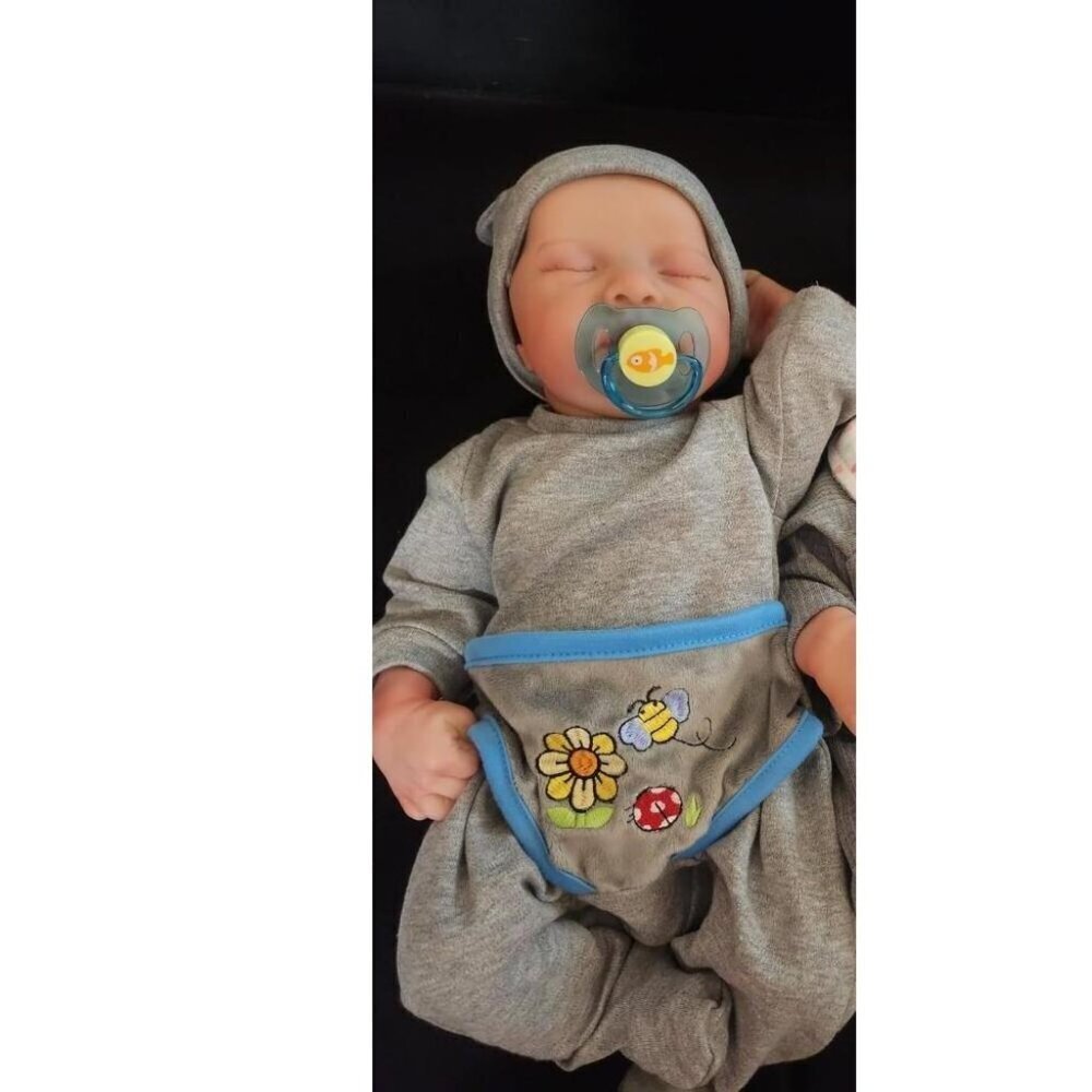 🆕18 inch Full Cloth Body With Vinyl Limbs Baby Doll Levi-Blue Reborn Baby Girl